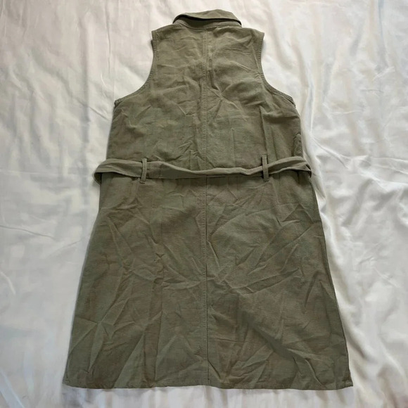 Rhythm | Women's Sage Green Linen Blend Button Up Sleeveless Dress NWT | Size XS - Picture 5 of 6